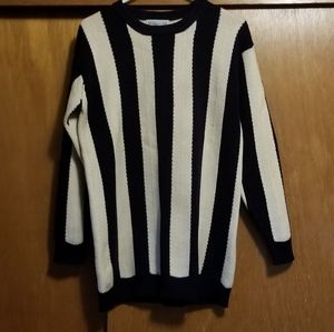 Vintage Nordstrom Vertical Stripe Long Lambswool Sweater